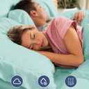 Extra Deep Queen Sheet Set - 6 Piece Breathable and Cooling Sheets - Hotel Luxury Bedding for Women, Men, Kids & Teens - Easy Secure Fit - Soft, Wrinkle Free and Comfy - Extra Deep Pockets - Spa Blue