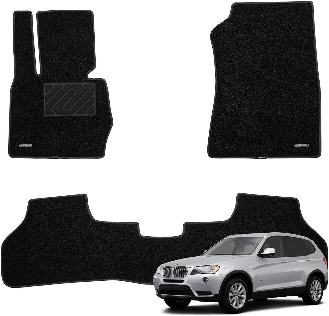WENNEBIRD Carpet Floor Mats for BMW X3 2011-2017, 3Pc