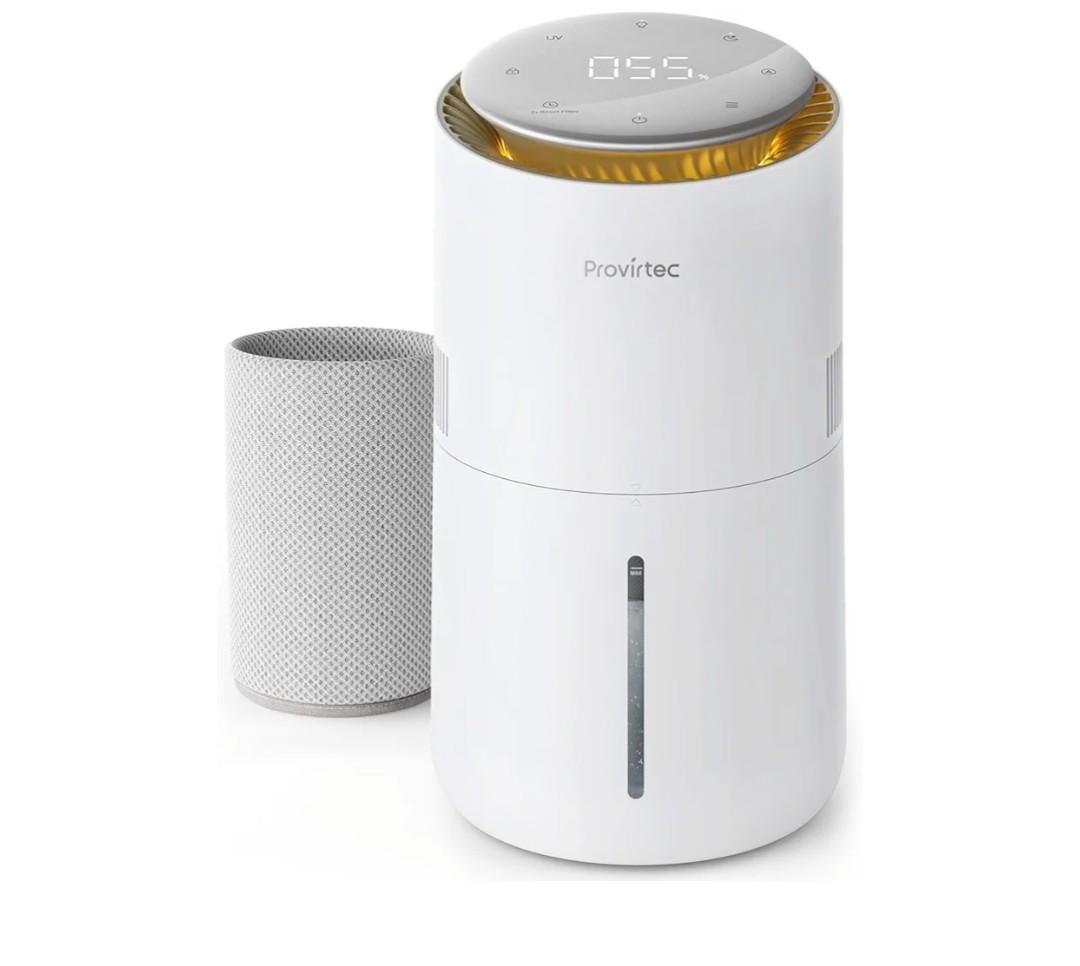 MistFree Evaporative Humidifier for Bedroom, 3L No White Dust for Sensitive Individuals, Auto Humidity Control, Works with Tap Water, Night Light, Easy Clean Tank for Home & Small Room