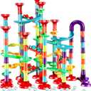 197Pcs Marble Track,Marble Maze Game Construction Building Blocks Toys for Kids,Marble Track Game Educational Learning Toy for Boys Girls Birthday Gifts(147 Parts+ 50 Glass Marbles)