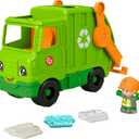 Fisher-Price Little People Musical Toddler Toy Recycling Truck Garbage Vehicle with Figure for Pretend Play Ages 1+ Years