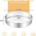TeamFar 9 Inch Cake Pan, Stainless Steel Round Layer Cake Baking Pans Tins for Birthday Wedding, Non-Toxic & Heavy-Duty, Mirror Finish & Leak Proof, Oven & Dishwasher Safe, Set of 2