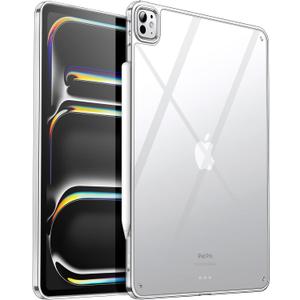 JETech Clear Case for iPad Pro 13-Inch M5/M4 (2025/2024), Anti-Yellowing Transparent Shockproof Slim Tablet Back Cover with Hard PC Back and Soft TPU Bumper