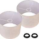 Drum Lamp Shades Set of 2, Beige Linen Lamp Shades for Table Lamps, 11 Diameter x 8.85 Height, Replacement Lampshades for E26 Socket Floor Lamps or Table Lamps