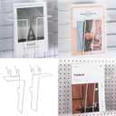 MorningRo 4 Pair Slatwall Literature Holder Pegboard Shelf Accessories Pegboard Magazine Holder Expandable Literature Display Metal Wire Retail Magazine Shelf for Slatwall Gridwall Exhibition(White)