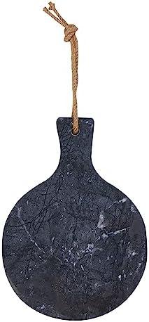 Marble Chopping Board with Handle - Black Marble Charcuterie Board for Kitchen