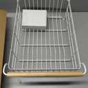 YAMAZAKI Home Dish Drying Rack Modern White Dish Rack for Kitchen Counter with Removable Drainer Tray and Cutlery Holder, Steel + Wood Dish Drying Organizer - Steel + Wood -, One Size