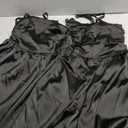 Women Satin Homecoming Dresses Short Sweetheart Neck Adjustable Spaghetti Straps A Line Prom Party Cocktail Dress (Black, L)