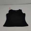 QINSEN Women's Square Neck Sleeveless Double-Layer Tank Tops Basic Tight T Shirts (Large, Black)