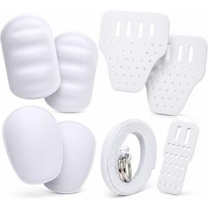 LURKA Football Pads Set, 8-Piece Youth Slotted Pad Kit – Includes Hip, Thigh, Knee, Tailbone Pads & Adjustable Belt, White