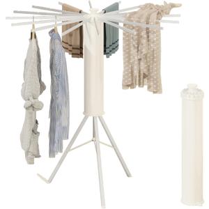 Dr.DJ Tripod Drying Rack, Foldable Octopus Standing Drying Rack Clothing with 16 Aluminum Drying Arms, Round Collapsible & Portable Handle for Laundry Room, Balcony, Bedroom, RV