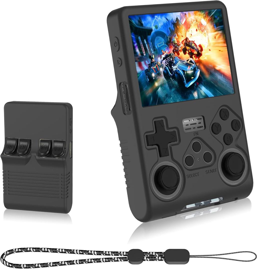 Silicone Case for R40S PRO, Anti-Slip, Shock Proof, Soft Protective Case for R40S Pro Handheld Game Console with Lanyard - Black