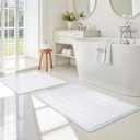 GRANNY SAYS Bathroom Rugs Sets 2 Piece,Soft Bath Mats for Bathroom, Bath Rugs Non Slip Washable, Absorbent Bath Rug for Tub,Shower and Toilet, Bath Mat Set (White, 20" x 32" + 16" x 24")