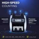 CARNATION Money Counter Machine Cash Counting & Mixed Denomination Bill Counter, Portable Currency Scanner, Counterfeit Scanner, Dollar Sorter for Commercial, up to 1500 N/M, UV/MG/MT/IR/CIS, CN6