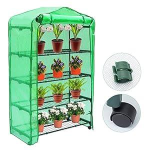 LAUREL CANYON Small Greenhouse with 4-Tier Indoor Outdoor Sturdy Portable Shelves for Growing Plants, Seedlings, Herbs, or Flowers in Any Season- 40'' x 20'' x 65''