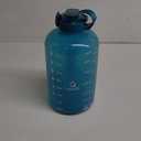 AQUAFIT 1 Gallon Time Marker Water Bottle - 128 oz, Gym Jug, Straw, Big, Large (Aqua) BPA Free