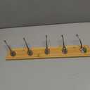 Wall Mount Bamboo Coat Rack, 17 Inch 5 Double Hooks, Natural