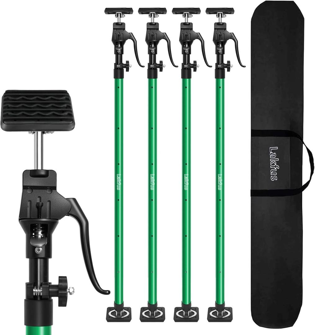 Cabinet Jacks for Installing Cabinets, Heavy Duty Adjustable Third Hand Furniture Jack Rod Celling Extend 49.2" - 114.2" inche 154lbs for Dust Barrier Poles, Drywall Lift Jack & Zip Wall, 4-Pack