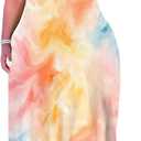 SUZONANA Plus Size Maxi Dress for Curvy Women Summer Casual Sundress Short Sleeve Loose Vacation Dress, XXL