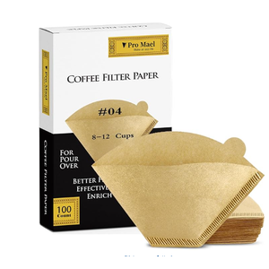 Pro Mael Cone Coffee Filters #4, Number 4 Coffee Filter 8-12 Cup for Drip Coffee Maker, Unbleached Natural (100, #4)