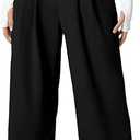 Pants for Women Elastic High Waisted Long Straight Business Casual Work Pants Trousers with Pockets, Size XL