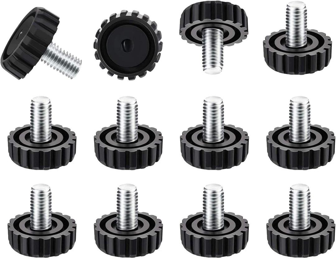 30 Packs M8 Screw on Furniture Glide Leveling Foot Adjustable Diameter Home Black Metal Table Desk Glide Leg Leveler Leveling Foot Adjuster
