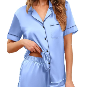 Matching Silk Pajamas Set for Family Summer Short Family Matching Sleepwear Suits Couple Satin Pjs Set (#7-Kid, 8 Y)