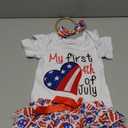 My First 4th of July Newborn Baby Girl American Flag Print Romper Star Shorts with Headband Outfits Sets, 0-3M