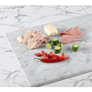 Diflart Natural Marble Stone Cutting Board for Kitchen, 16x20 Inch, Black, Marble Slab Pastry Board Large with Non-Slip Feet for Cheese, Charcuterie, Dough Chocolate, Pack of 1 Piece