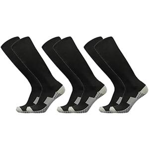Baseball Socks 3 Pairs for Kid Youth Adult (4-20 Years Old) Team Sport Athletic Soccer Socks Cushion Softball Socks, L, Black