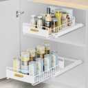HOMEAILIE Under Sink Organizer, 2 Packs Under Sink Organizers and Storage, Slide Out Pull Out Cabinet Organizer Shelf with Metal Drawers for Kitchen Bathroom Pantry, White