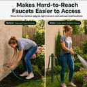 Garden Hose Holder 33 Inch with Elbow Connector Water Hose Holder Stand, Rust-Resistant Heavy Duty Metal, Outdoor Faucet Extender, Easy Installation for Yard, Lawn & Garden