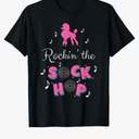 Sock Hop Costume Girls Women Pink Poodle T-Shirt XS