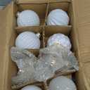 Liliful 24 Pcs White Glass Christmas Ball Ornaments Christmas Tree Decoration Hanging Ball Neutral Vintage Mercury Ornaments for Xmas Home Wedding Holiday Farmhouse Party Decor, 1.57, 2.36, 3.15 Inch