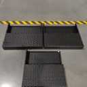 Shintenchi 3 Pieces Patio Furniture Set,All-Weather Rattan Patio Conversation Set,Outdoor Sectional Black Wicker Patio Couch with Washable Cushions and Glass Coffee Table(Blue)