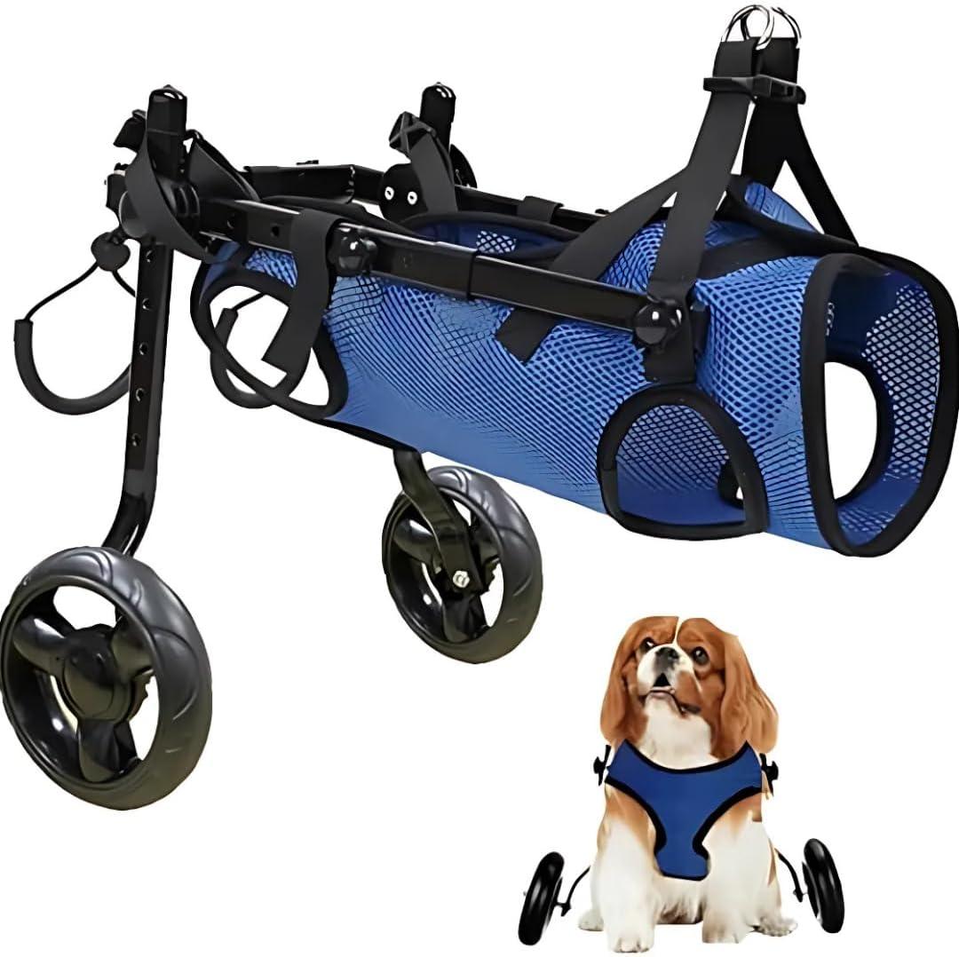 Adjustable Small Dog Wheelchair for Back Legs Dog Harness for Lightweight Mobility Aid with Leg Brace & Hip Support | Small Cart with Wheels for Injured or Disabled Pet | Dog Back Leg Walker (Size S)