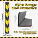 12 Packs 12 Pack Garage Wall Corner Guards, 31" Rubber Edge Protectors with Reflective Stripe for Parking Safety, Car Bumper and Wall Corner Protection