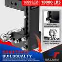 Geteen Trailer Hitches, Adjustable Trailer Hitch Ball Mount - Fits 2.5" Receiver, Dual Ball (2" x 2-5/16"), 7" Drop, 15,000 GTW - GT25072B