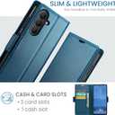 for Samsung Galaxy S26 Plus Case Wallet with RFID Blocking Card Holder, PU Leather Kickstand Protective Flip Phone Cover Fit for Galaxy S26 Plus 6.7", Blue
