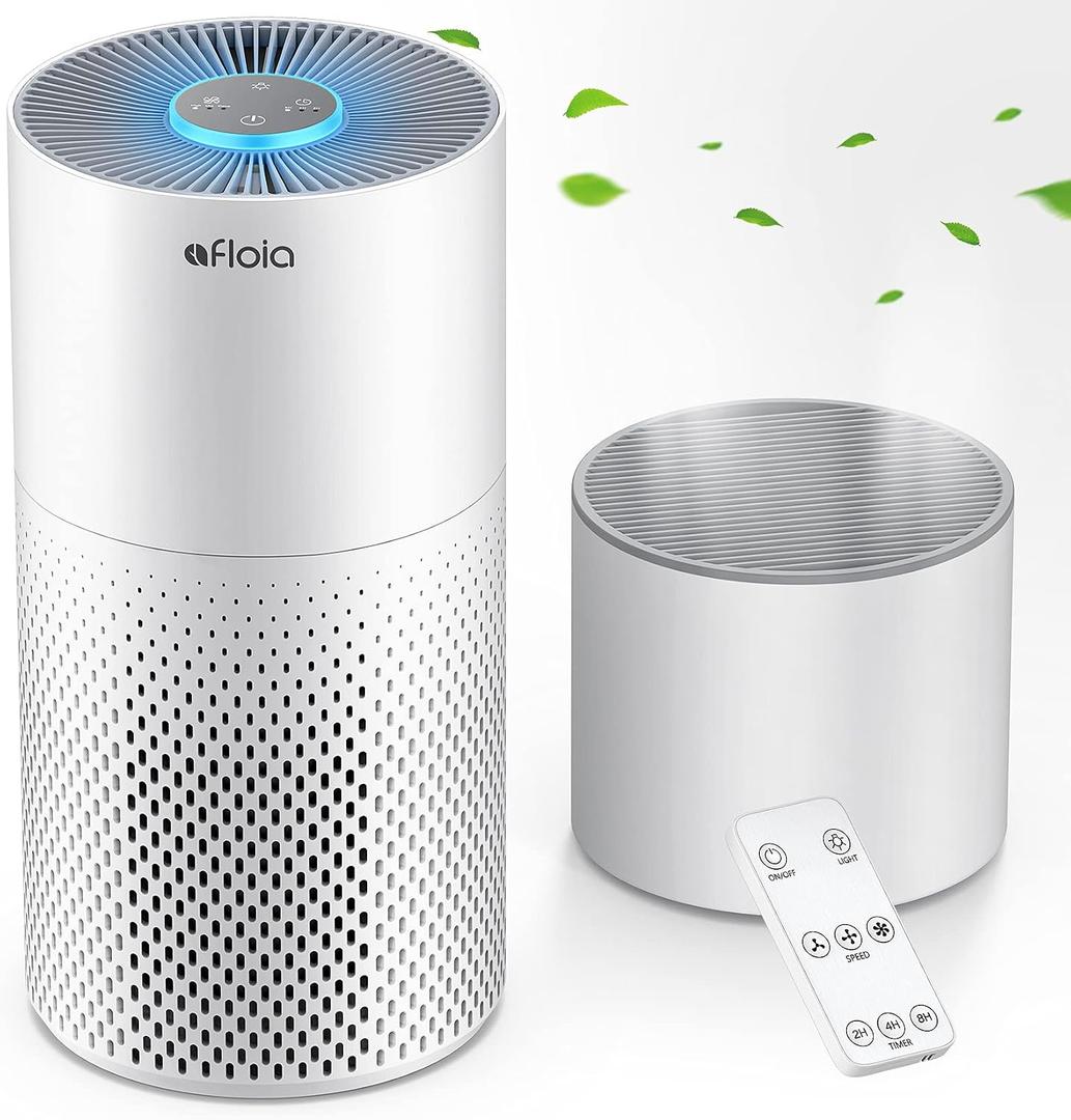 Afloia Humidifier and Air Purifier in One, Air Purifier and Humidifier Combo for Home, 22dB| 7 Colors Light Air Purifiers 2 in 1, Quiet Air Cleaner Removing 99.99% Smokers Odor and Pollen for Bedroom