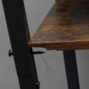 Side Table with Storage Basket, 3-Tier End Table with Metal Frame, Storage Rack