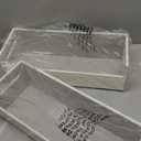 Stock Your Home 2- Pack CD Storage Box, Organizer Shelf for Movie Cases, DVDs, Cassette Tape Display Stand, Disc Holder Can Store Up to 40 CDs, Faux Leather (White with White Interior)