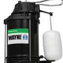 WAYNE CDU800 1/2 HP Submersible Sump Pump Cast Iron & Stainless Steel, Vertical Float Switch, 5,100 GPH