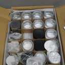 46 pack 1oz Glass Jars with Lids Round Empty Cosmetic Containers, Leak Proof Small Travel Containers Refillable Glass Jars for Face Creams, Lotions,Salves Ointments,Potravel Storage