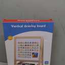 Tabletop Wooden Art Painting Easel for Kids 2-4, Chalkboard & Double-Sided Drawing Whiteboard for Toddlers, 4-in-1 Desk Easel with Magnetic Letters/Numbers & Flashcards Markers, Eraser