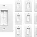 BestMounts - 10 Pack Brush Wall Plates Cable Pass Through - Decora Style Single Gang Brush Plate for Behind Wall Cable Management - Wall Cable Pass Through Insert for Wires, HDTV, HDMI & Home Theater