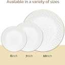 R-kay 100 Pack Clear Plastic Plates - 6.25 IN Hammered Gold Rimmed Sturdy, Durable And Extra Heavy duty Gold Plastic Dessert Plates Disposable - Ideal For Appetizer And And For Desserts.