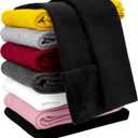 Auranso Girls Winter Warm Cotton Fleece Lined Leggings Thick Thermal Tights Pants (10-11 Years, Black)