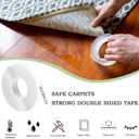 7 x Extra Strong Double Sided Tape, 16.5FT Double Sided Adhesive Tape Heavy Duty, Clear & Tough Nano Tape for Hanging Picture, Poster, Carpet, Photo Deco, Multipurpose Mounting Tape (1/24" x1/2" x 16.5')