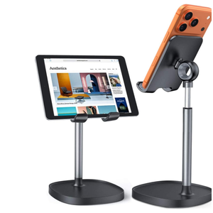 LISEN Cell Phone Stand Phone Holder for Desk Office Decor, Office Desk Accessories Women PC Gaming Essentials iPhone Stand Gadgets Men Gift for Father Fit OtterBox Case Switch iPad Air Tablet 410 in